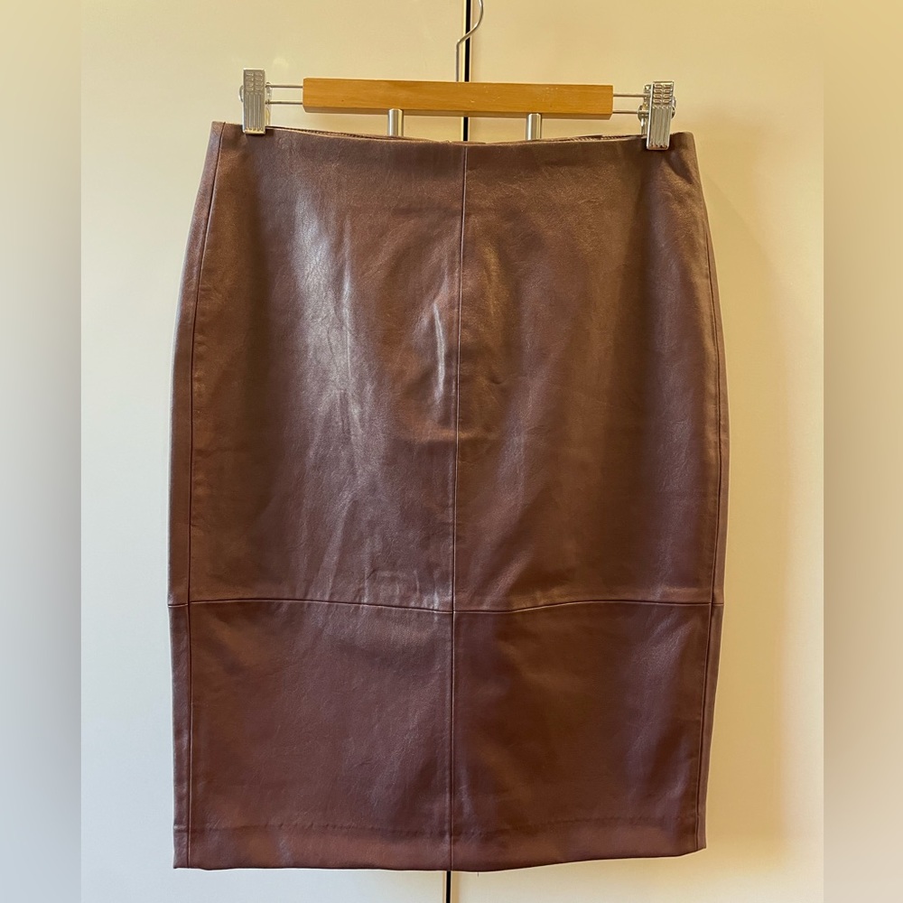 PREMISE STUDIO | Wine Faux Leather Pencil Skirt Sz 4